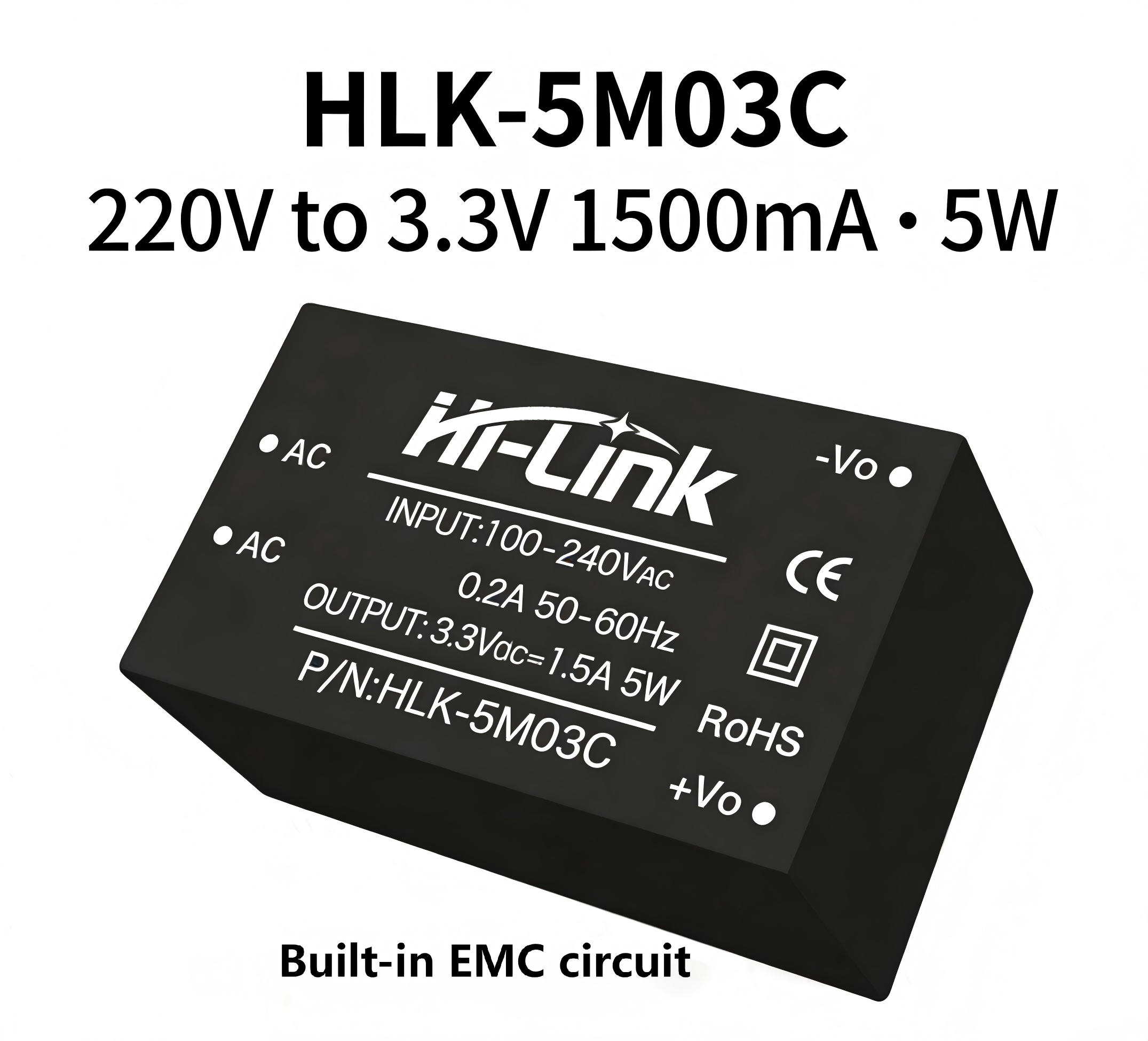 AC to DC 5W HLK-5M03C Step Down mini Power Supply Converter Module Switch Power Module Insert EMC Electric Circuit