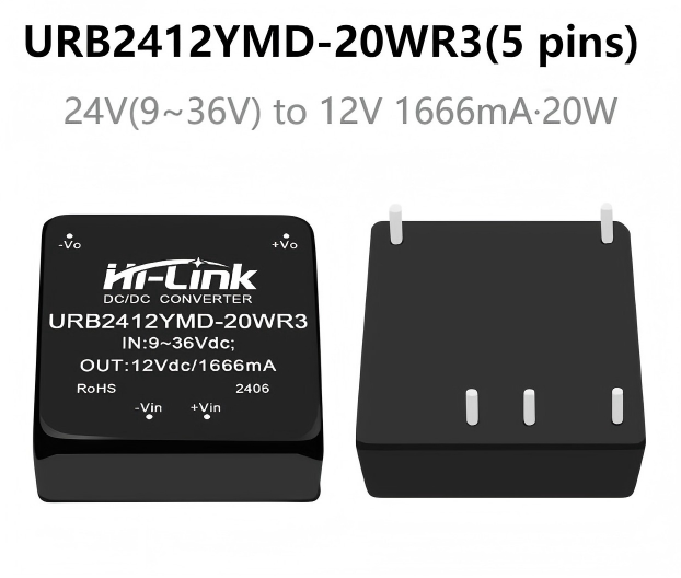 URB2412YMD-20WR3/URB2405YMD-20WR3/URB2415YMD-20WR3/URB2424YMD-20WR3 Series 20W DC-DC power supply converter/module