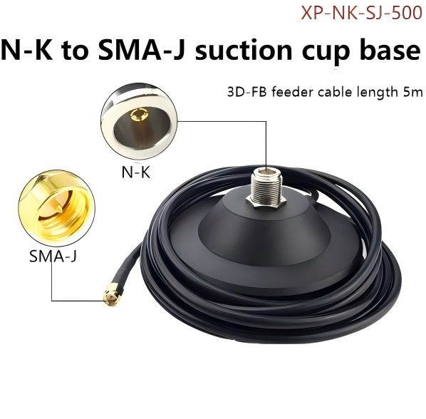 Fiberglass antenna fixing clamp accessories / N-K adapter cable N-K magnetic suction cup base installation accessories 3D-FB